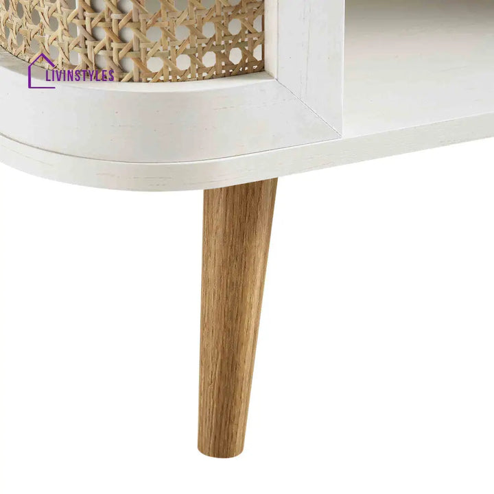 Izzy Curved Rattan Coffee Table White Coffee Table