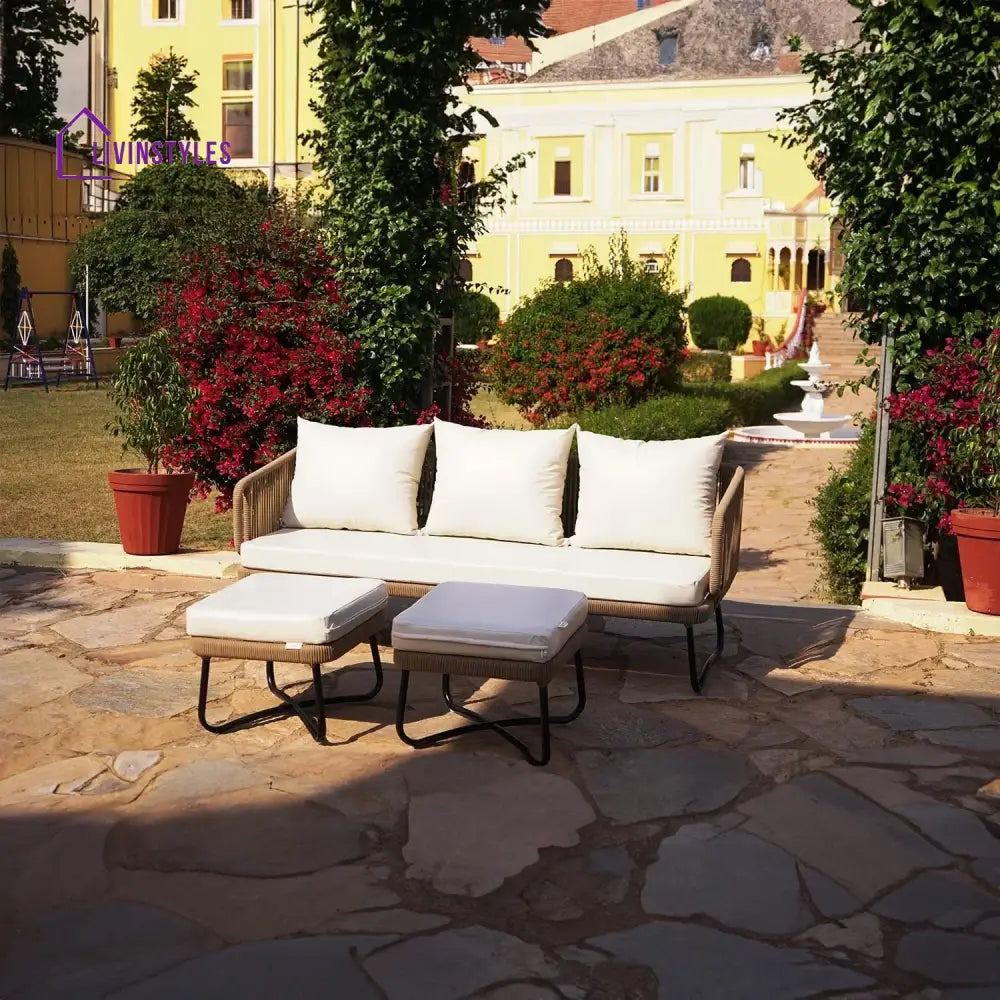 Tao 7 Seater Outdoor Rope Sofa Set with Ottomans - Sofa Set