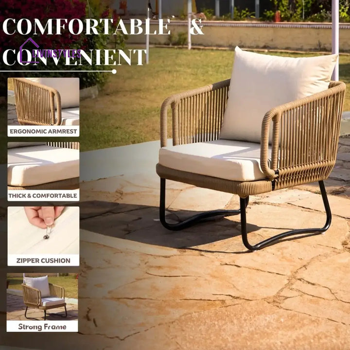 Tao 7 Seater Outdoor Rope Sofa Set with Ottomans - Sofa Set