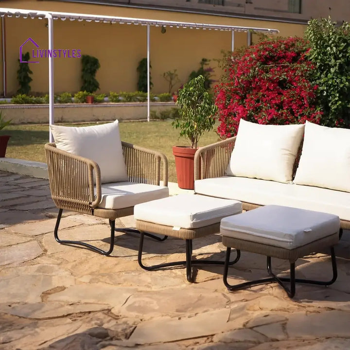 Tao 7 Seater Outdoor Rope Sofa Set with Ottomans - Sofa Set