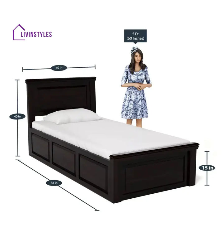 Kanishka Solid Wood Single Bed With Box Storage Bedroom Furniture Sets