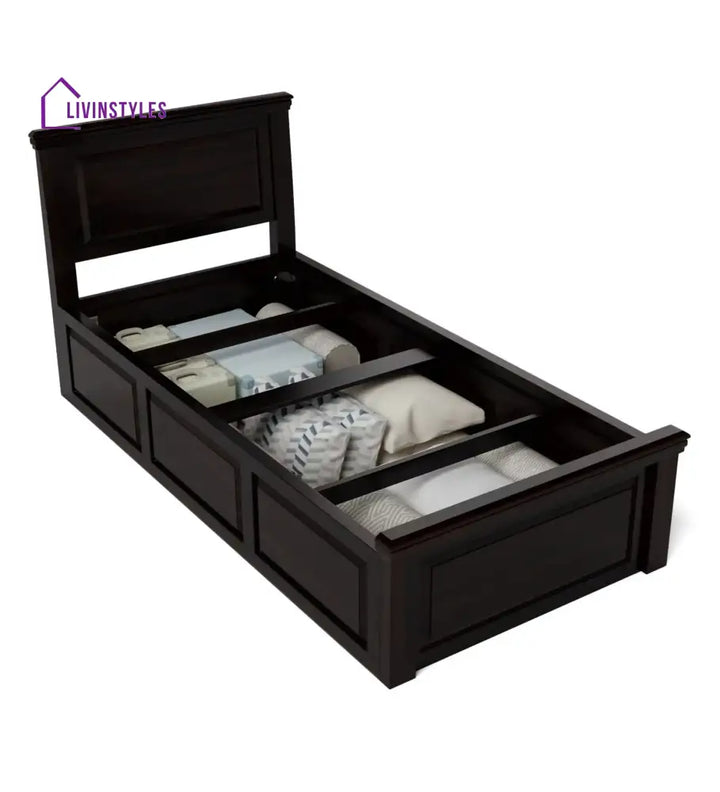 Kanishka Solid Wood Single Bed With Box Storage Bedroom Furniture Sets