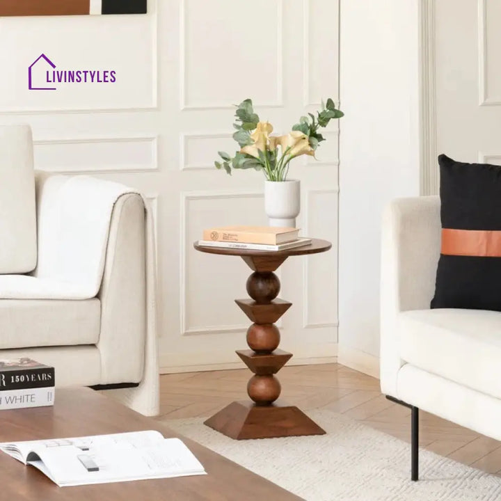 Tara Solid Wood Drink Table | End Table | Side Table for Living Room