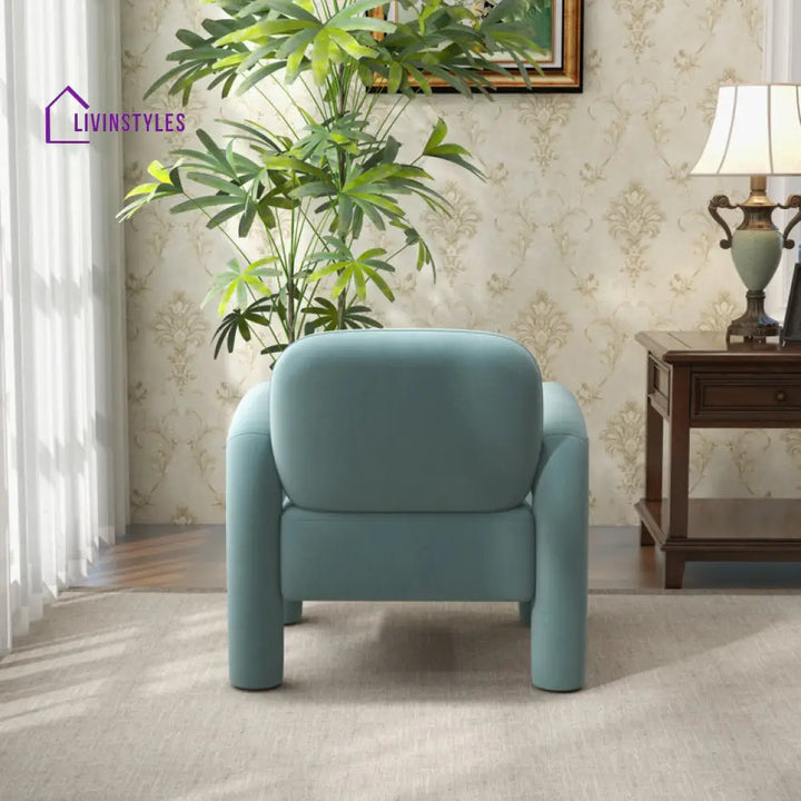 Tarika Solid Wood and Fabric Arm Chair | Living Room Chair | Lounge Chair