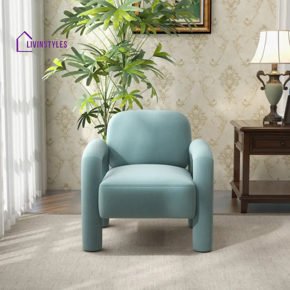 Tarika Solid Wood and Fabric Arm Chair | Living Room Chair | Lounge Chair