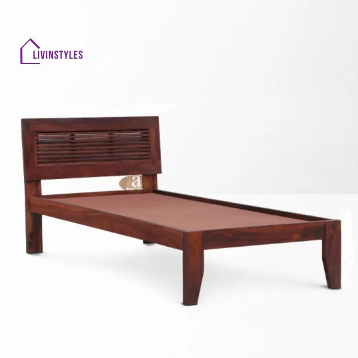 Tarun Elegant Solid Sheesham Wood Handmade Modern Single bed (Honey)