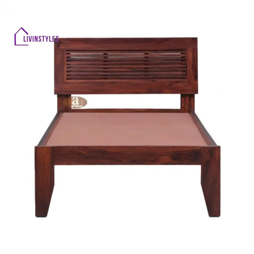 Tarun Elegant Solid Sheesham Wood Handmade Modern Single bed (Honey)