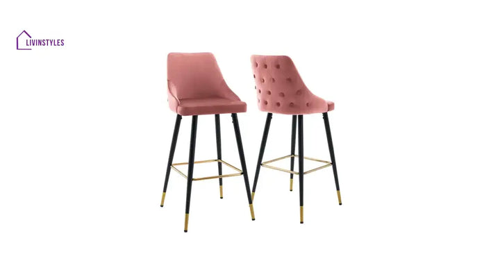 Pink Color Davan Bar Stool Set Of-1