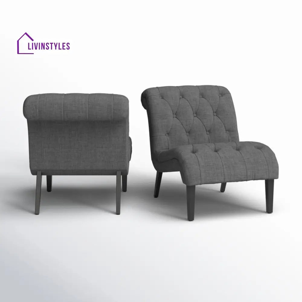 Taruni Solid Wood and Fabric Arm Chair | Living Room Chair | Lounge Chair