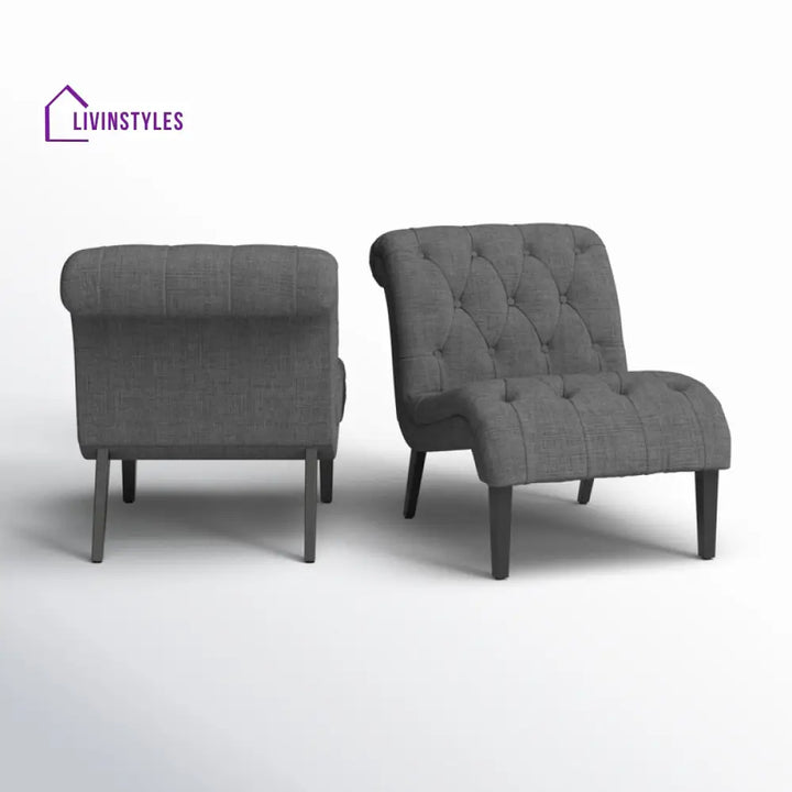 Taruni Solid Wood and Fabric Arm Chair | Living Room Chair | Lounge Chair