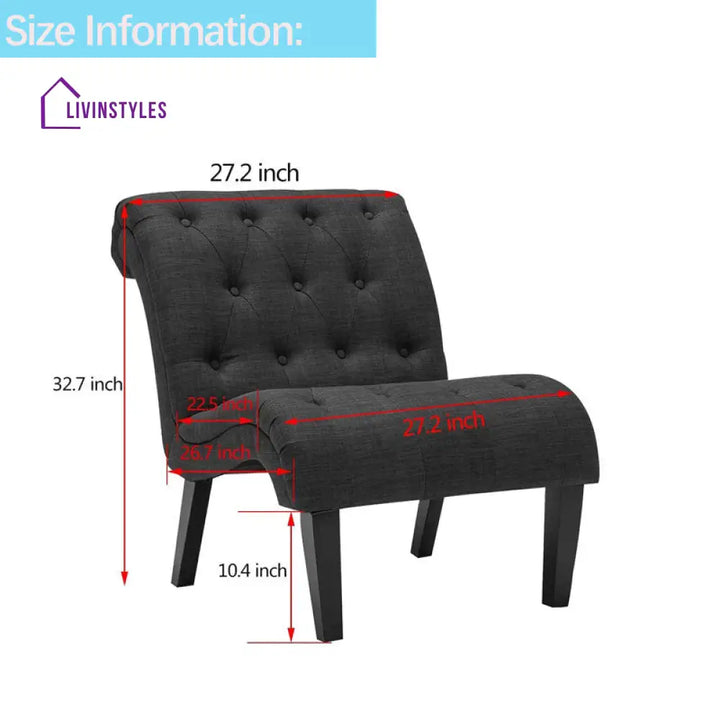 Taruni Solid Wood and Fabric Arm Chair | Living Room Chair | Lounge Chair