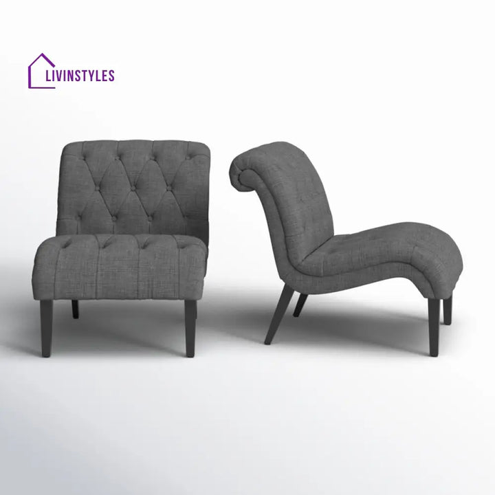 Taruni Solid Wood and Fabric Arm Chair | Living Room Chair | Lounge Chair