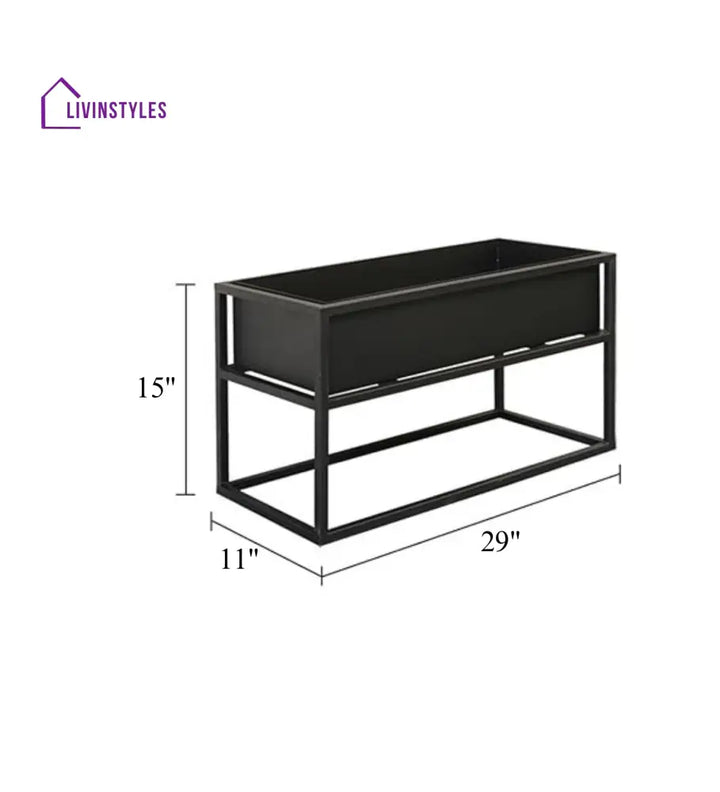Tasse Outdoor Metal Planter For Garden Balcony (Black) - Planter