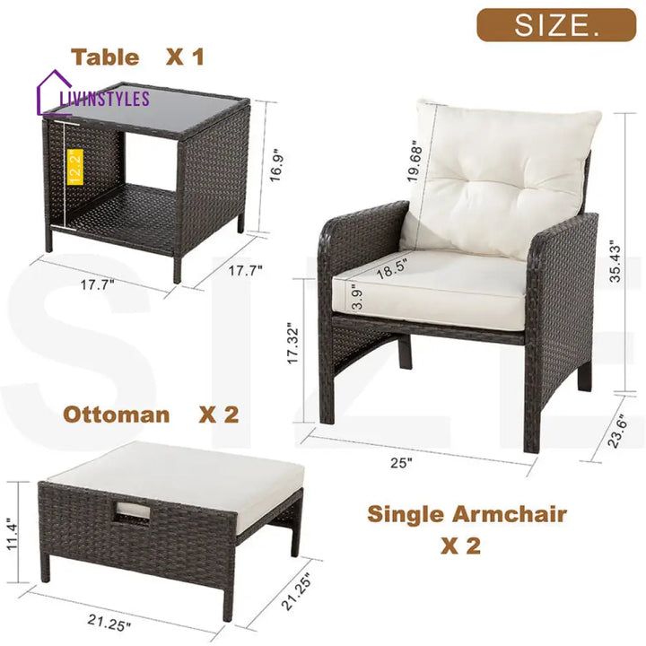 Tatafa 2 Seater Outdoor Set With Cushions