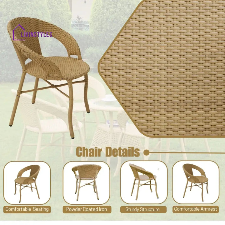 Tatiana 5-Piece Outdoor Rattan Wicker Patio Bistro Set Patio Set