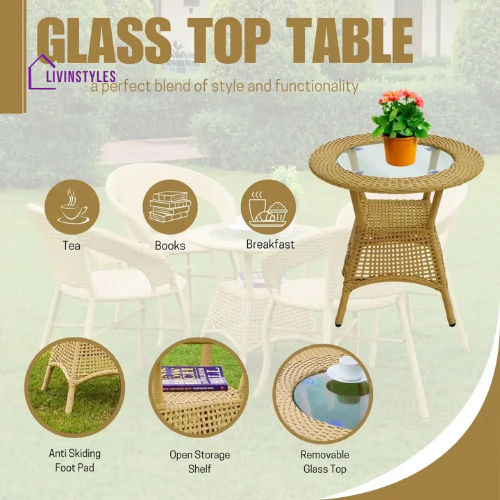 Tatiana 5-Piece Outdoor Rattan Wicker Patio Bistro Set Patio Set