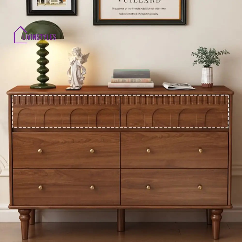 Tatiana Solid Walnut Wood Chest of Drawers for Luxury Homes