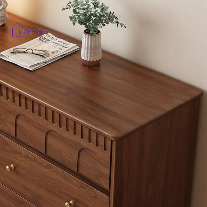 Tatiana Solid Walnut Wood Chest of Drawers for Luxury Homes