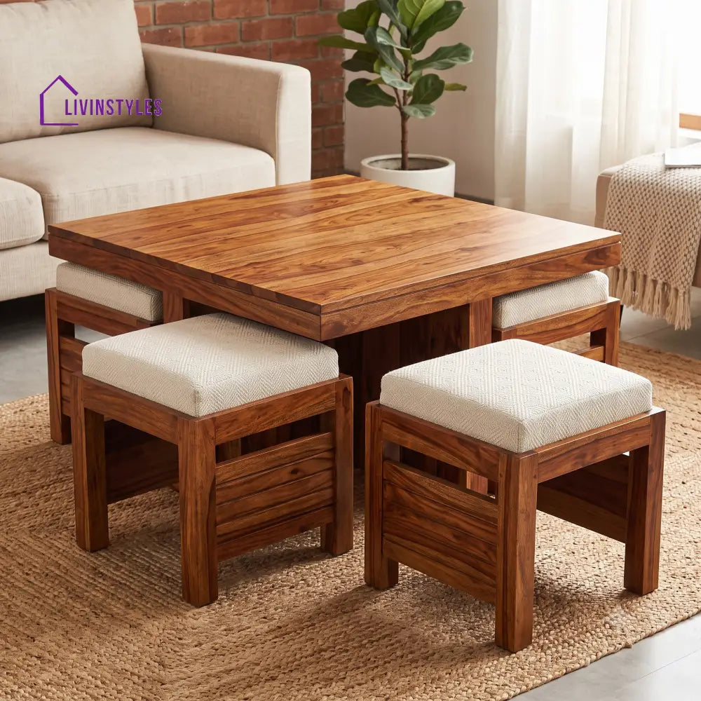 Tatiana Wooden Coffee Table for Living Room | Tea Table | Teapoy | Center table
