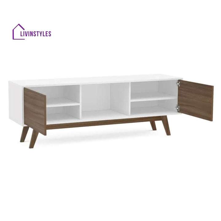 Tatum White Finish Tv Unit Stand for Living Room