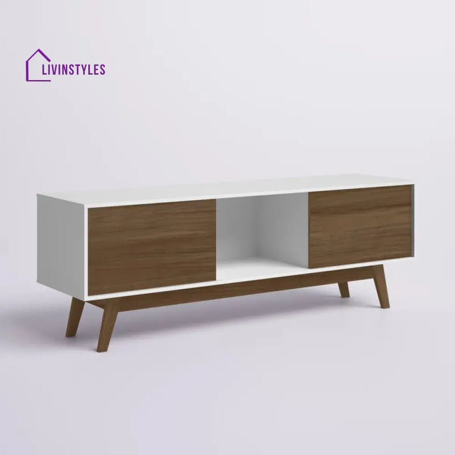 Tatum White Finish Tv Unit Stand for Living Room