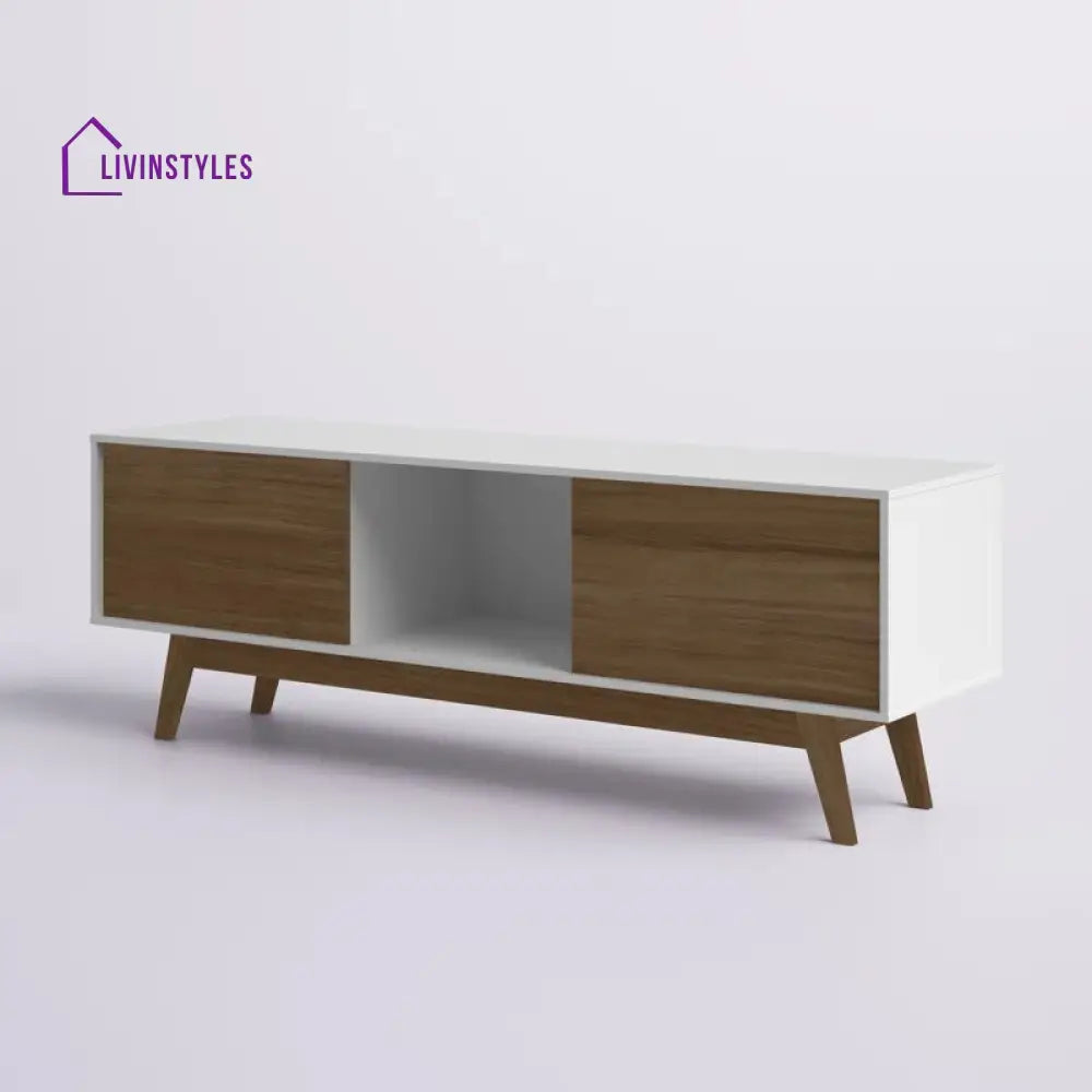 Tatum White Finish Tv Unit Stand for Living Room