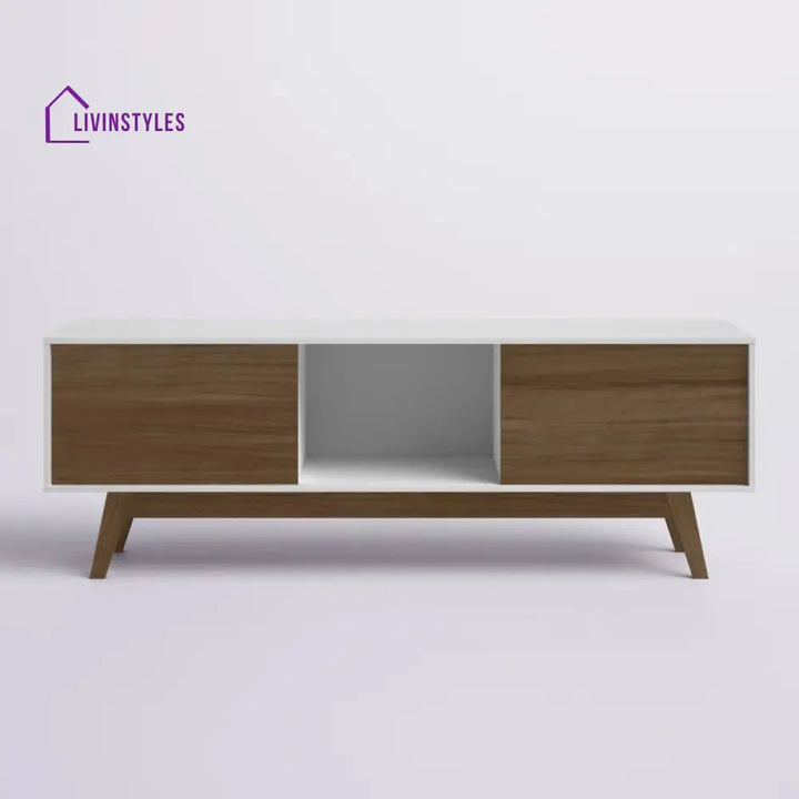 Tatum White Finish Tv Unit Stand for Living Room