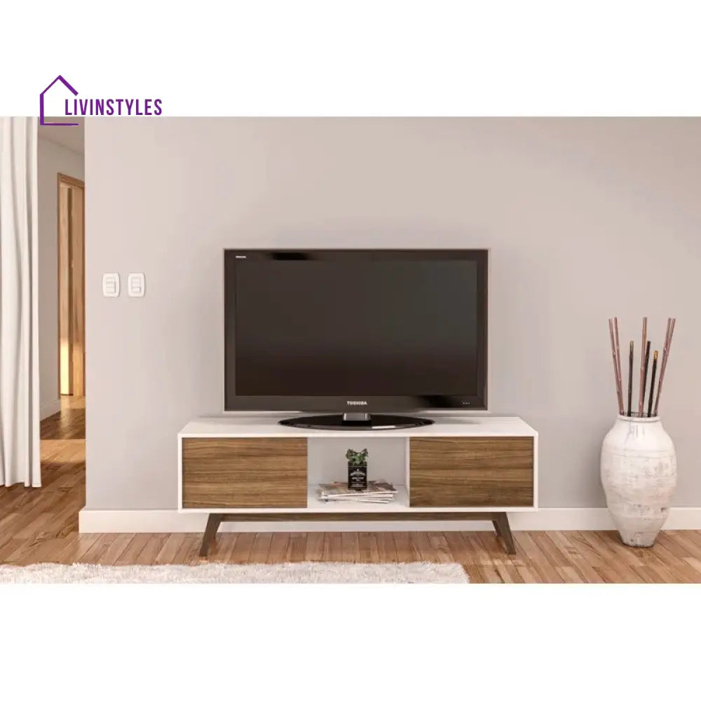 Tatum White Finish Tv Unit Stand for Living Room