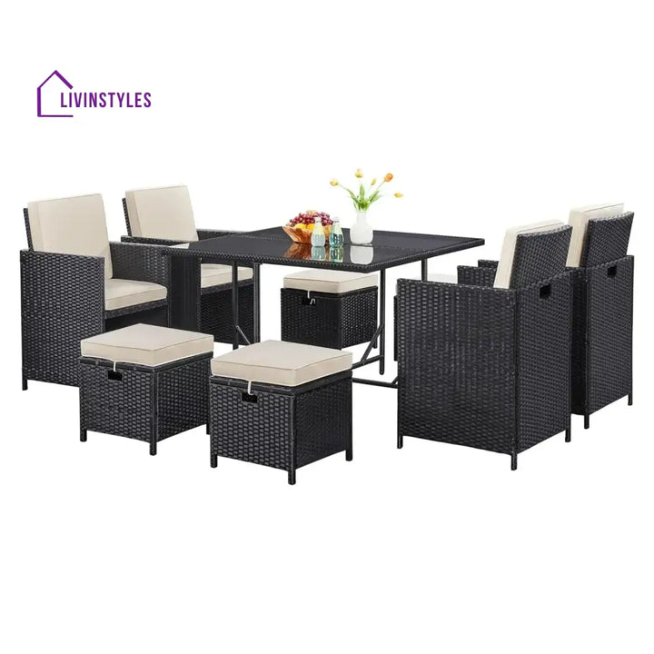 Tavisha 9-Piece Outdoor Patio Rattan Dining Set - Dining Set
