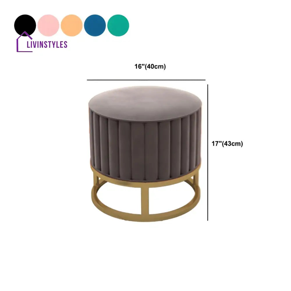 Tavisha Living Room Ottoman | Velvet Fabric