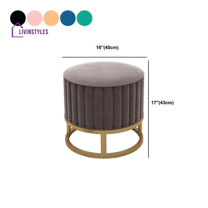Tavisha Living Room Ottoman | Velvet Fabric