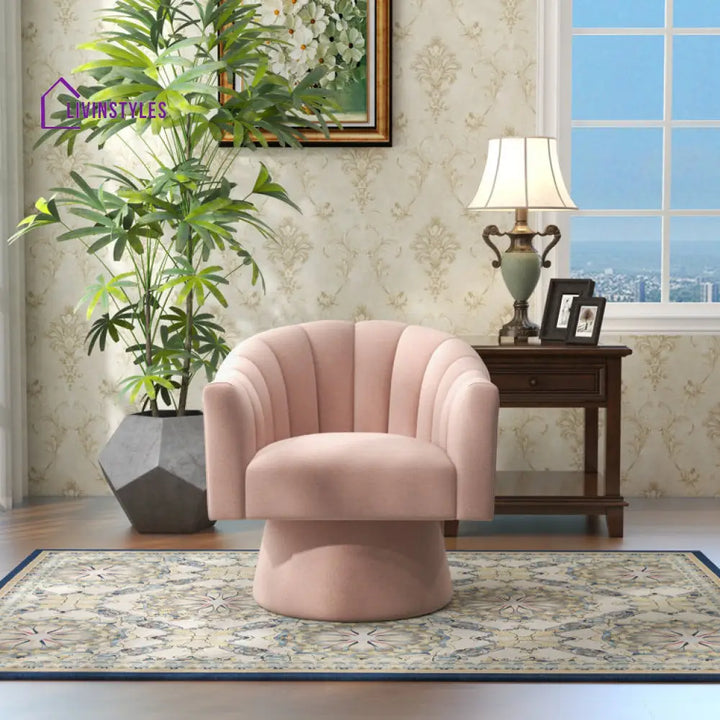 Tavisha Solid Wood and Fabric Arm Chair | Living Room Chair | Lounge Chair