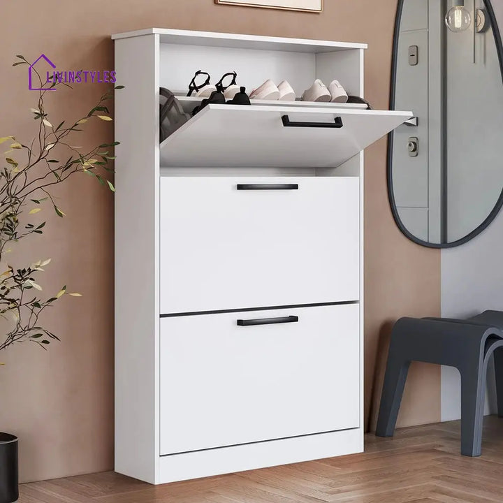 Taya White Shoe Rack