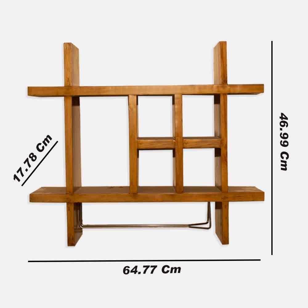 Yevhen Wall Mount Wooden Wine Rack - Natural Bar Furniture