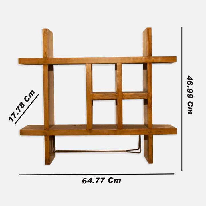 Yevhen Wall Mount Wooden Wine Rack - Natural Bar Furniture