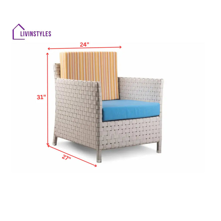 Tecla Outdoor Sofa Set 2 Seater 2 Single seater and 1 Center Table (Off White) - Sofa Sets