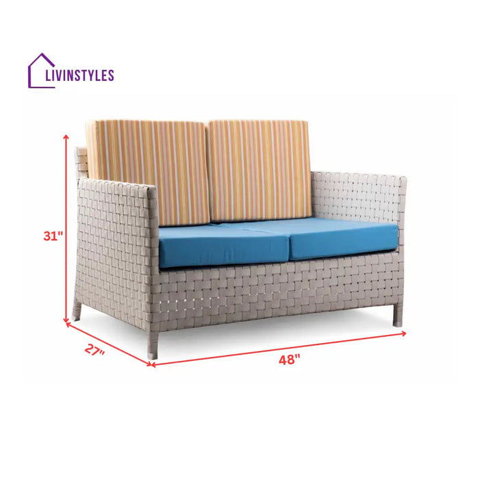 Tecla Outdoor Sofa Set 2 Seater 2 Single seater and 1 Center Table (Off White) - Sofa Sets