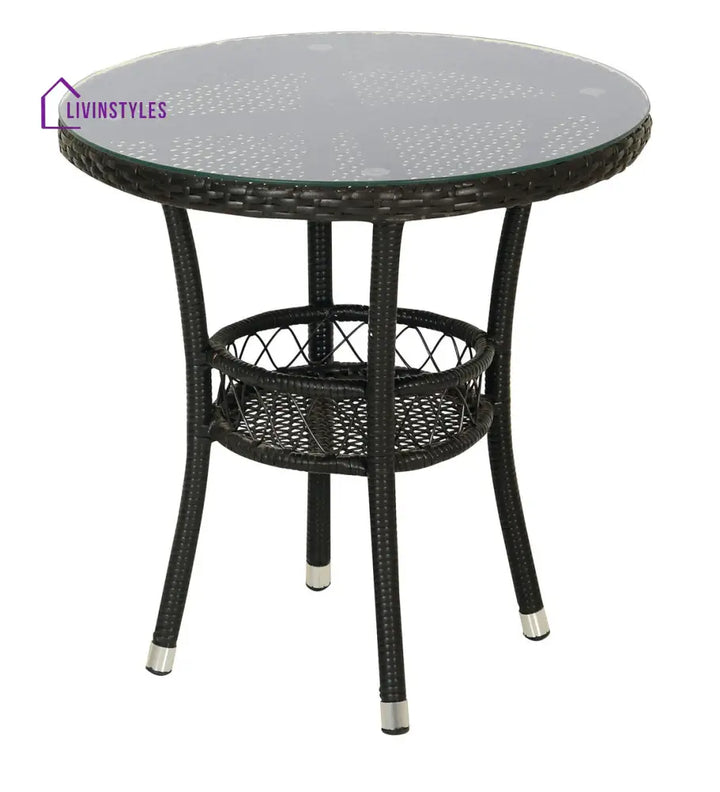 Ted Outdoor Patio Seating Set 2 Chairs and 1 Table Set (Black) - Coffee Table Sets