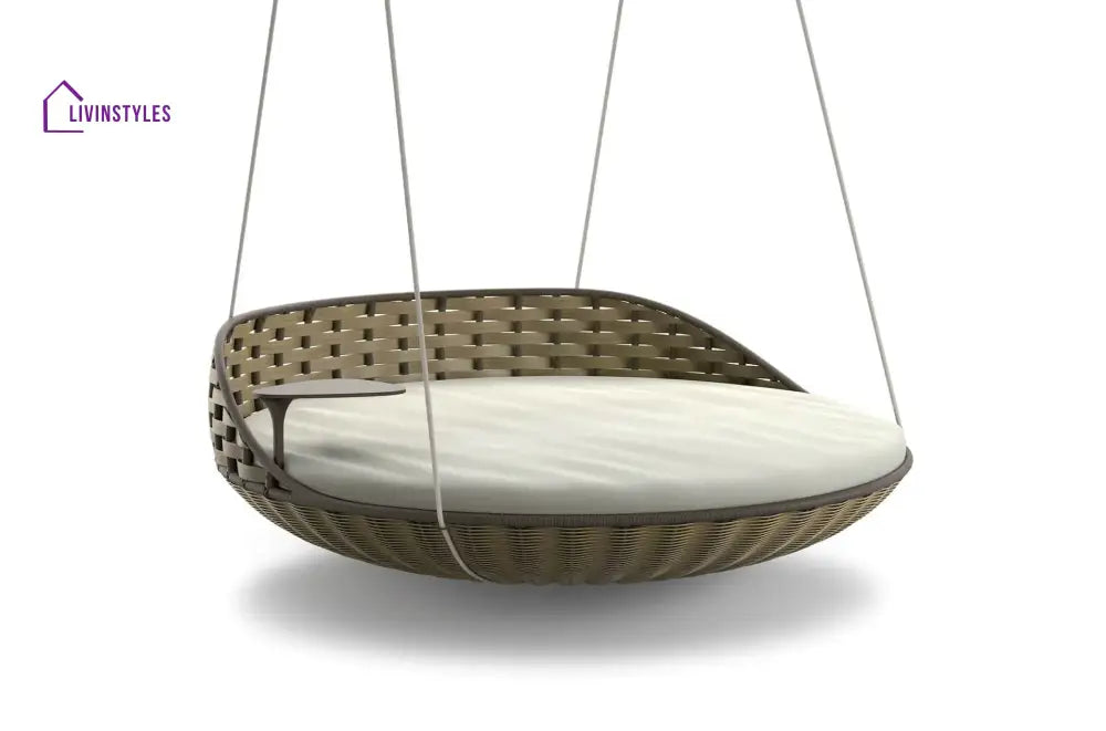 Teirtu Three Seater Hanging Swing Without Stand For Balcony Garden Swing - Olive - Swings