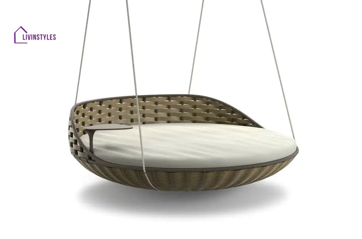 Teirtu Three Seater Hanging Swing Without Stand For Balcony Garden Swing - Olive - Swings