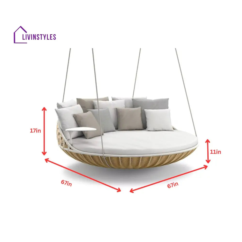 Teirtu Three Seater Hanging Swing Without Stand For Balcony Garden Swing - Swings