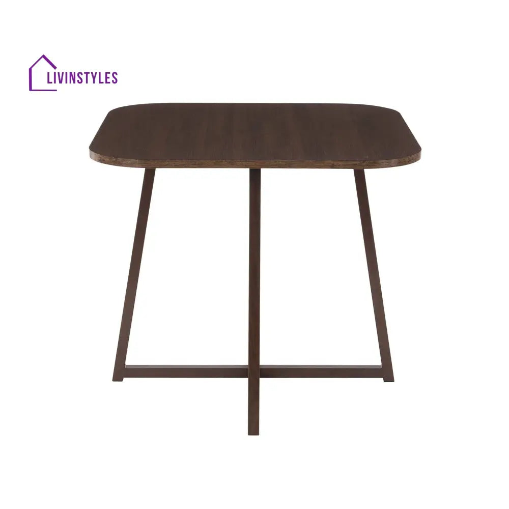 Teodoro Space Saver 4 Seater Dining Table and Chairs - Walnut/Stone Dining Table