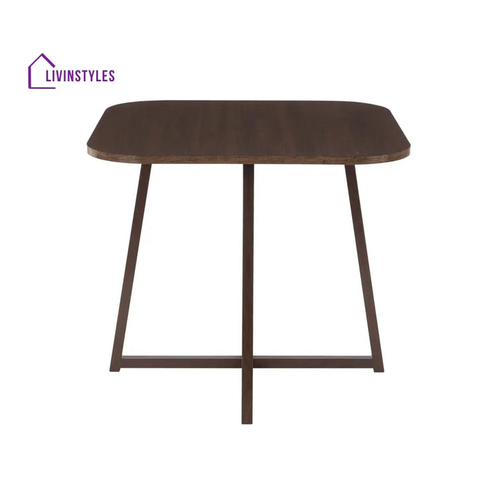 Teodoro Space Saver 4 Seater Dining Table and Chairs - Walnut/Stone Dining Table