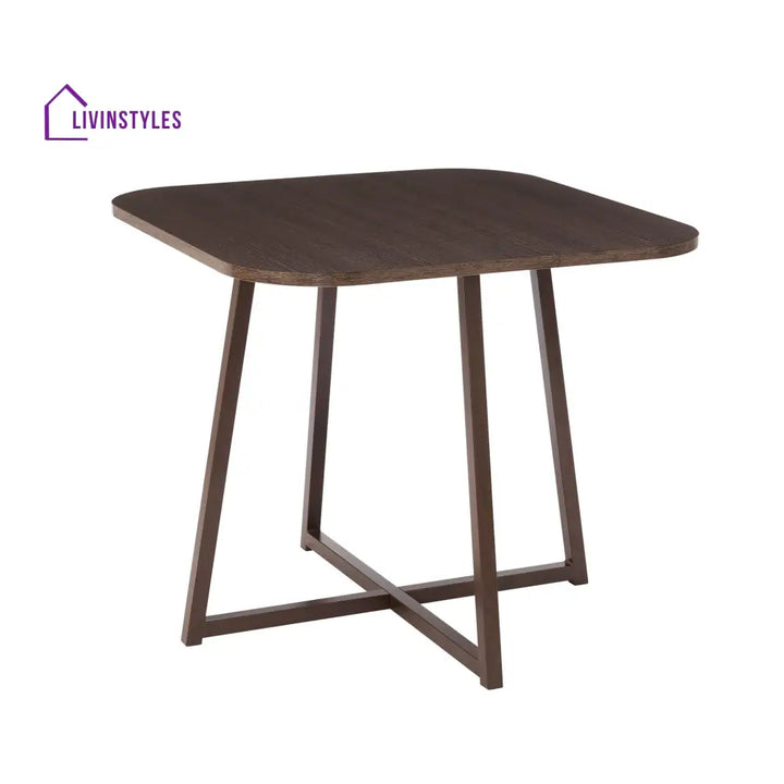 Teodoro Space Saver 4 Seater Dining Table and Chairs - Walnut/Stone Dining Table