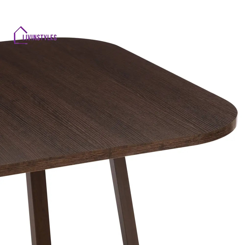 Teodoro Space Saver 4 Seater Dining Table and Chairs - Walnut/Stone Dining Table