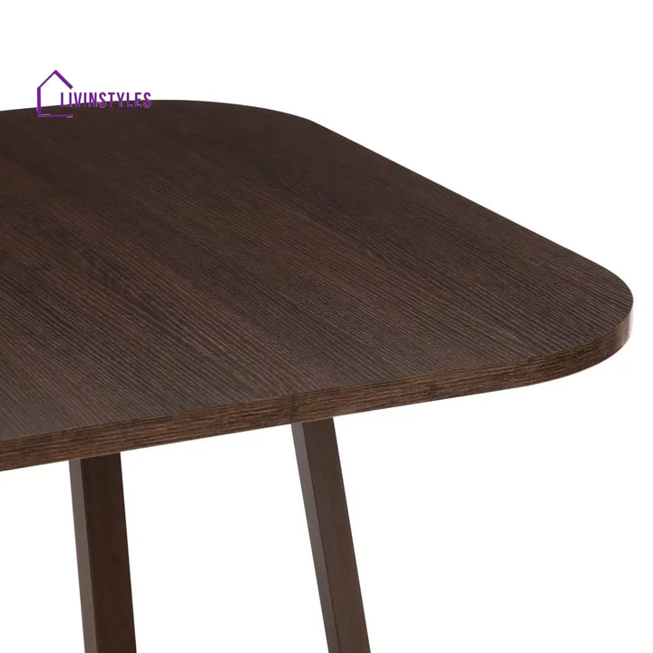 Teodoro Space Saver 4 Seater Dining Table and Chairs - Walnut/Stone Dining Table