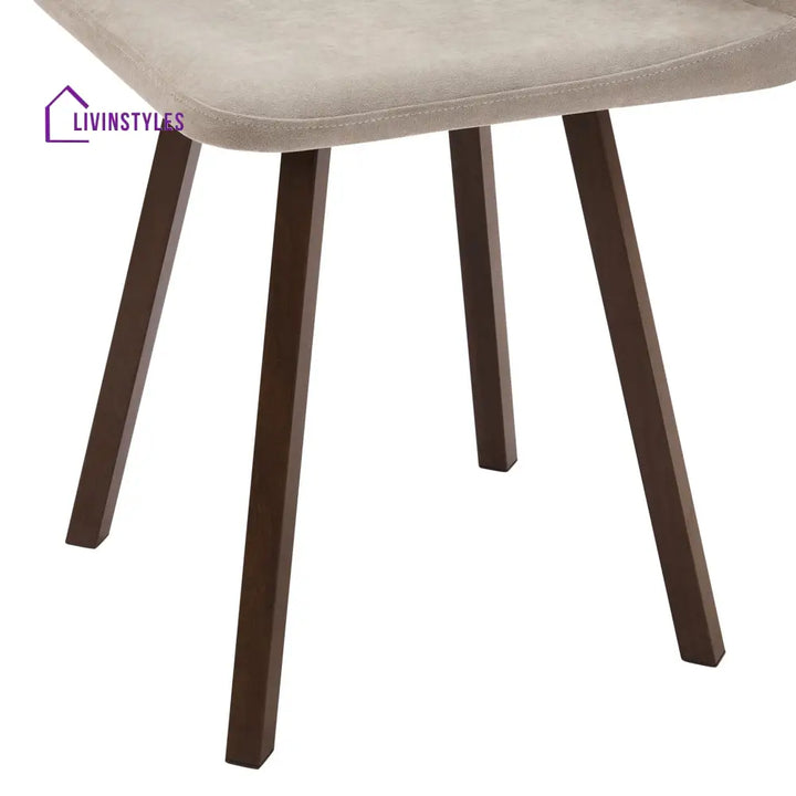 Teodoro Space Saver 4 Seater Dining Table and Chairs - Walnut/Stone Dining Table