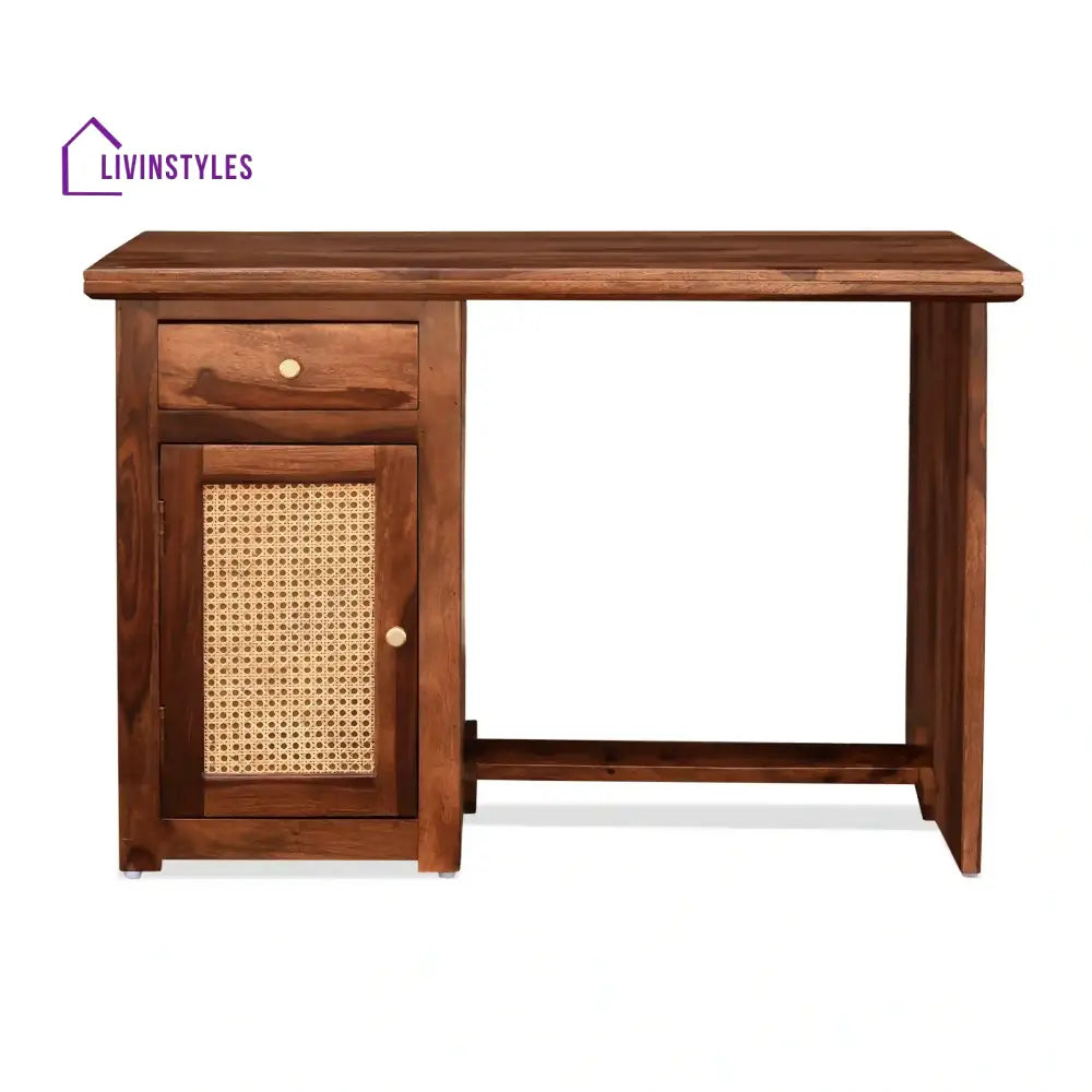 Teresa Rattan Sheesham Wood Cane Study Table Study Table