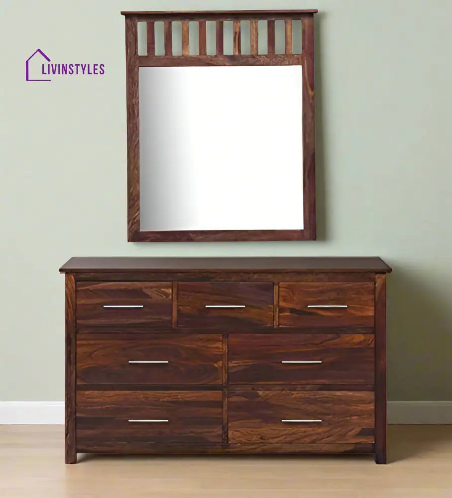 Teresa Solid Sheesham Wood Dresser with 7 Drawer Storage Natural Dresser
