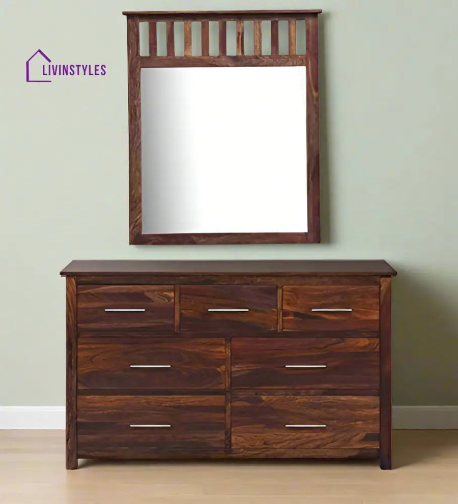 Teresa Solid Sheesham Wood Dresser with 7 Drawer Storage Natural Dresser